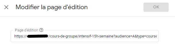 modification-url Google Optimize - modification de l'url
