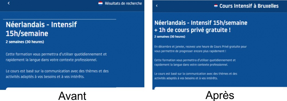 avant-apres Google Optimize - avant, après
