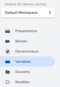 Créez des variables dans Google Tag Manager