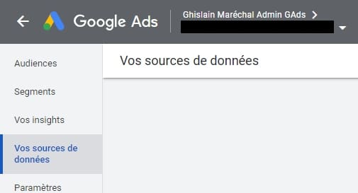 Cliquez sur vos sources de données