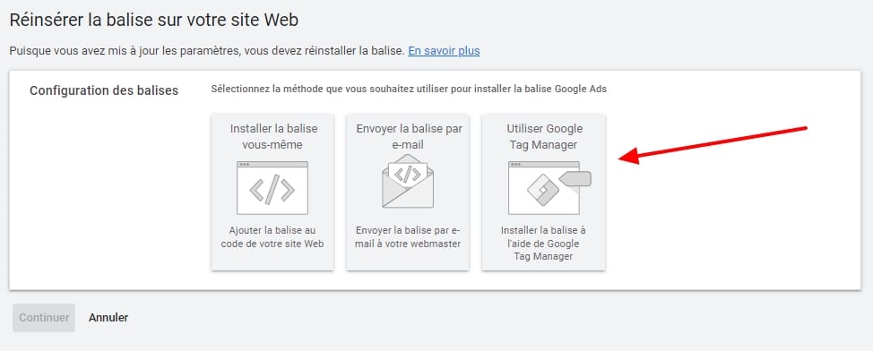 paramétrer votre balise Google Ads avec Google Tag Manager