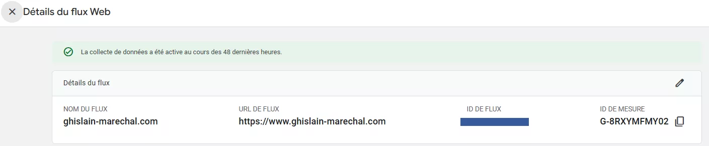 Votre id de mesure sur Google Analytics 4