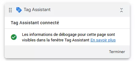 Confirmation "Tag Assistan connecté"